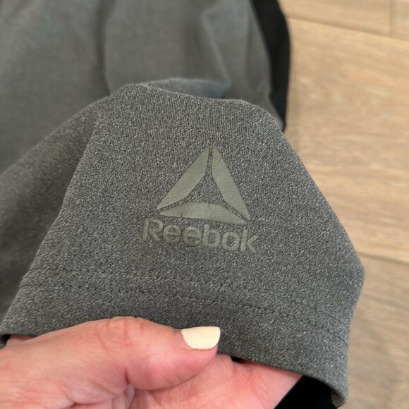 REEBOK Gray Black Speedwick Polyester Pull-On Active Lounge Shorts Size Medium - Picture 4 of 12